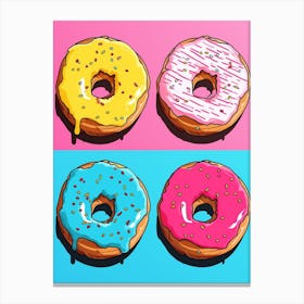 Donuts Pop Art Retro 4 Canvas Print