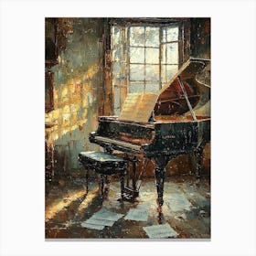 Vintage Piano Room With Sheet Music – Classical Music Studio Art Print Canvas Print