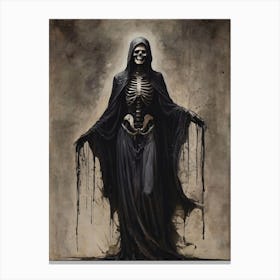 Dance With Death Skeleton Painting (34) Canvas Print