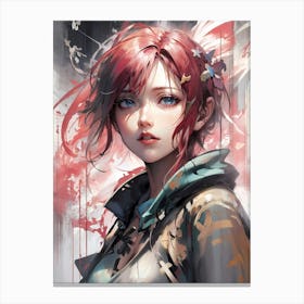 Anime Girl With Red Hair Canvas Print