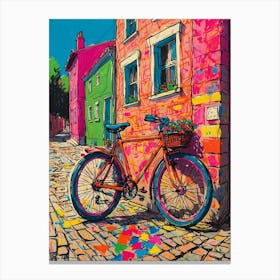 Bicycle On The Cobblestones Canvas Print