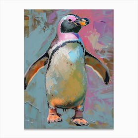Galapagos Penguin Colour Block Painting 4 Canvas Print