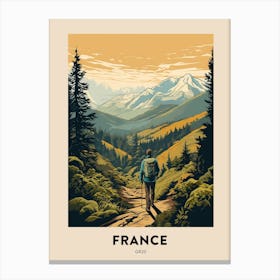 Gr20 France 2 Vintage Hiking Travel Poster Canvas Print