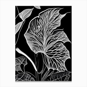 Morning Glory Leaf Linocut 1 Canvas Print