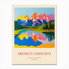 Colourful Abstract Grand Teton National Park Usa 3 Poster Canvas Print