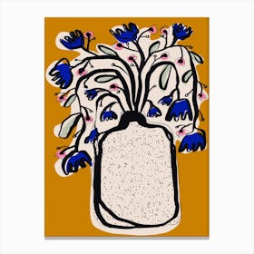 Lovely Flower Bouquet (Mustard) Canvas Print