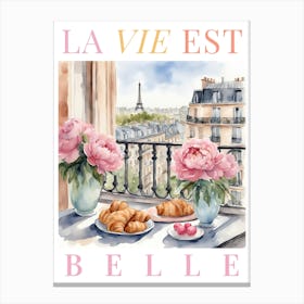 Paris La Vie Est Belle Canvas Print