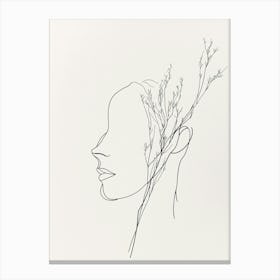 Portrait Of A Woman With Branches Canvas Print