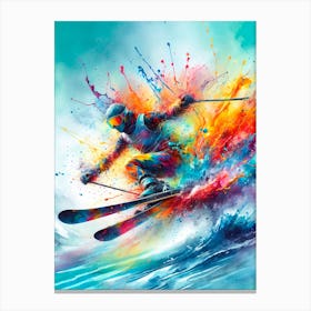 Skier In The Air Canvas Print