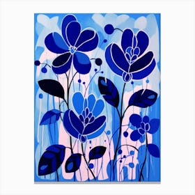 Blue Flower Illustration Bleeding Heart Dicentra 3 Canvas Print