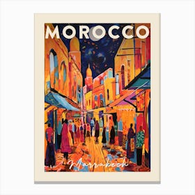 Marrakech Morocco 3 Fauvist Painting Travel Poster Canvas Print
