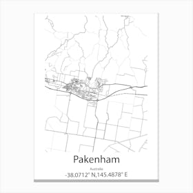 Pakenham,Australia Minimalist Map Canvas Print