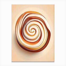 Cinnamon Bun Bakery Product Neutral Abstract Illustration Flower Canvas Print