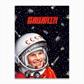 Gagarin — Soviet space art [Sovietwave] Canvas Print