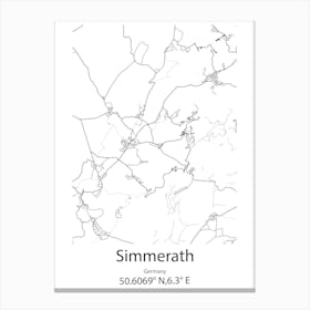 Simmerath,Germany Minimalist Map Canvas Print