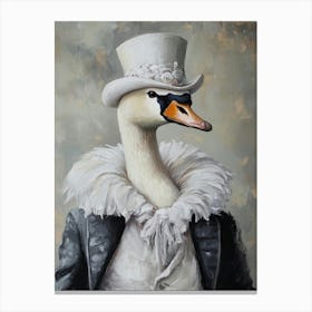Victorian Animals Portrait Royal Swan Vintage Print Dark Moody Animal Art Altered Art Renaissance Animal Printable Animal Lover Gift Canvas Print