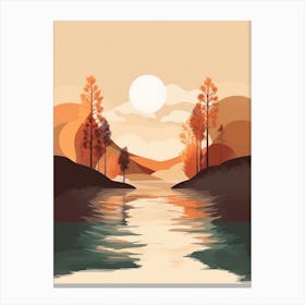 Autumn , Fall, Landscape, Inspired By National Park in the USA, Lake, Great Lakes, Boho, Beach, Minimalist Canvas Print, Travel Poster, Autumn Decor, Fall Decor 18 Canvas Print
