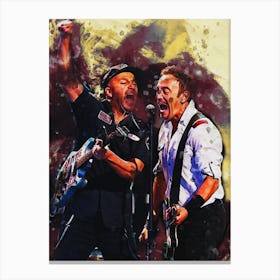Smudge Of Tom Morello & Bruce Springsteen Canvas Print