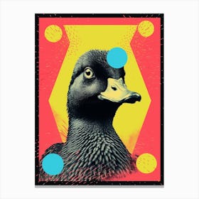 Black Abstract Geometric Duck Risograph Inspired Print 4 Canvas Print