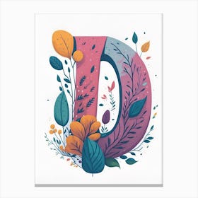 Colorful Letter D Illustration 82 Canvas Print