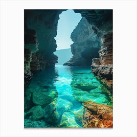 Cave With Clear Water Canvas Print