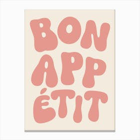 Bon Appetit - Pink Canvas Print