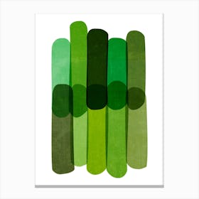 Cool Green Bold Lines Canvas Print
