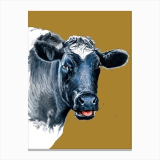 The Cow On Burnt Gold Canvas Print