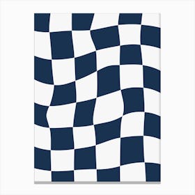Checkerboard - Navy Blue Canvas Print