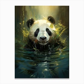 Panda Art In Naïve Art Style 1 Canvas Print