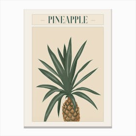 Pineapple Tree Minimal Japandi Illustration 3 Poster Canvas Print