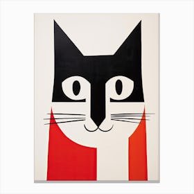 Purr-spective Cubism: Minimalist Cat Portraits with a Twist Canvas Print