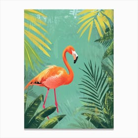 Greater Flamingo Yucatan Peninsula Mexico Tropical Illustration 4 Canvas Print
