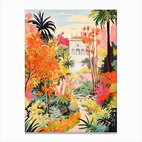 Giardini Botanici Villa Taranto, Italy In Autumn Fall Illustration 3 Canvas Print