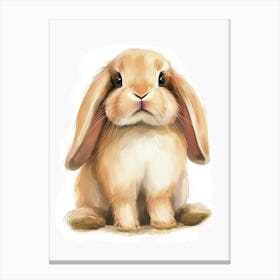 Mini Lop Rabbit Kids Illustration 2 Canvas Print