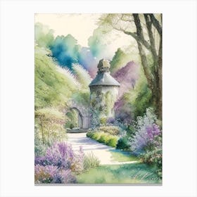 Bodnant Garden, United Kingdom Pastel Watercolour Canvas Print