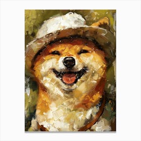 Oil Painting Smiling Shiba Inu 21 Canvas Print