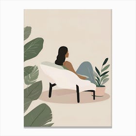 Woman Sitting On A Chair 1 Canvas Print