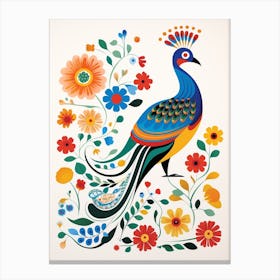Scandinavian Bird Illustration Pheasant 1 Canvas Print