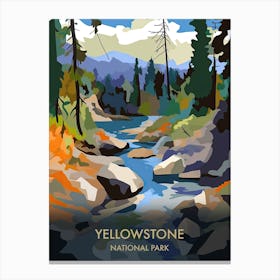 Yellowstone National Park Travel Poster Matisse Style 3 Canvas Print