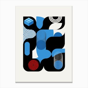 Geometrical Design In Blue Canvas Print