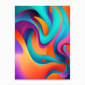 Abstract Colorful Waves Vertical Composition 66 Canvas Print