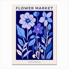 Blue Flower Market Poster Periwinkle 1 Canvas Print