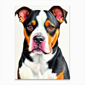 Staffordshire Bull Terrier 2 Watercolour dog Canvas Print