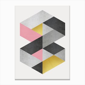 Gray and gold geometric 1 Canvas Print