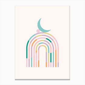 Minimal Abstract Rainbow Pastels Canvas Print