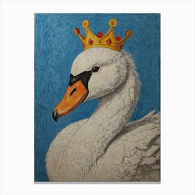 Swan With Crown Canvas Print