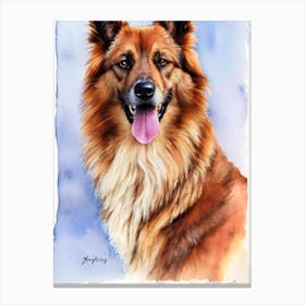 Belgian Tervuren 4 Watercolour dog Canvas Print