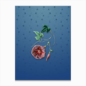 Vintage Male Jalap Flower Botanical on Bahama Blue Pattern n.0322 Canvas Print