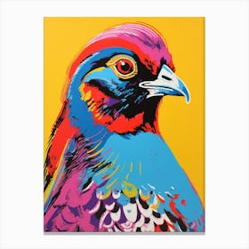 Andy Warhol Style Bird Pheasant 1 Canvas Print